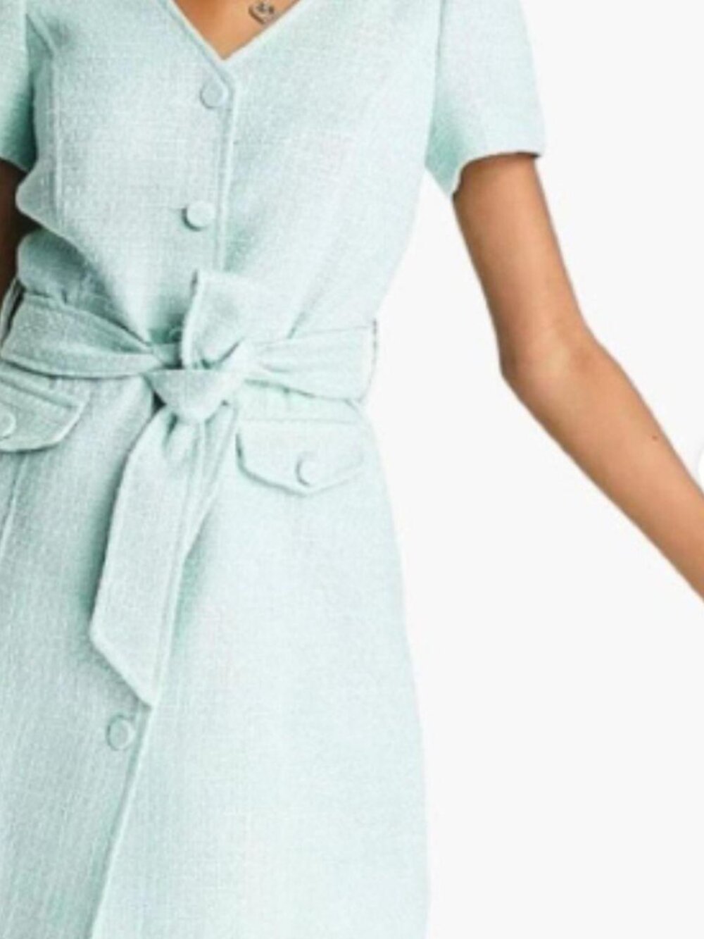 Miss Selfridge Women's Green Dress with belt